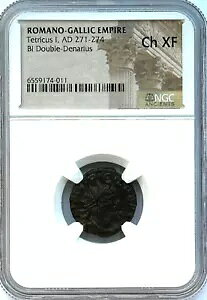 ���}�[�m�E�K���A�鍑 - �e�g���N�X I AD 271-274 - BI DOUBLE DENARIUS - NGC CH XF