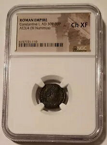 NGC ���[�}�鍑 �R���X�^���e�B�k�X 1 �� AD 307-337 AE3/4 BI Nummus Ch XF (B)