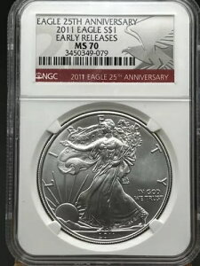 2011 Silver Eagle 1$ NGC MS 70 ���������[�X 25 ���N�L�O