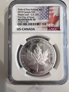 2019 �J�i�_ �V���o�[ ���[�v�� ���[�t NGC PR PF 70 �v���C�h �I�u �c�[ �l�[�V�����Y �Z�b�g S$5 �C���ς�