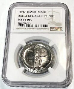 1947 C. スミス SC50C - レキシントンの戦い 150 - NGC MS64 DPL - いいですね!