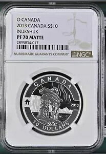 (TOP POP) 2013 �J�i�_ �V���o�[ $10 �I�J�i�_ �Z�b�g �C�k�N�V���N �v���[�t NGC PF 70