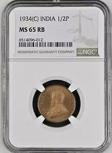 1934C KG V p̃Ch 1/2 P NGC O[h MS 65 RB