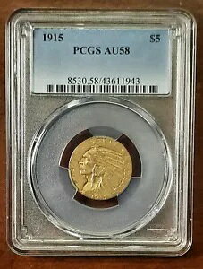 1915 $5 S[h CfBA n[t C[OPCGS AU58ARCI