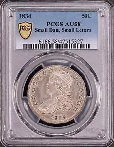 1834�N �X���[���f�C�g �X���[�����^�[ �L���b�v�h�o�X�g �n�[�t�_���[ O-109 PCGS AU58