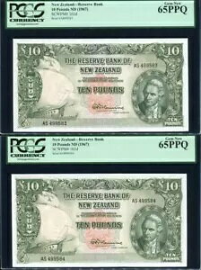 �j���[�W�[�����h - 10 �|���h - �ŏI�v���t�B�b�N�X �y�A - �t���~���O - AS499583-84 - PCGS 65PPQ