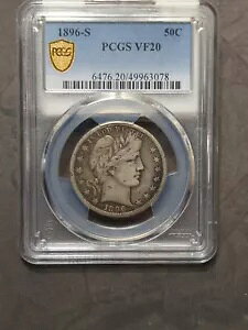 1896-S Barber �n�[�t�_���[ 50c PCGS �F�� VF20 eBay �ł̃O���[�h�̍Œቿ�i