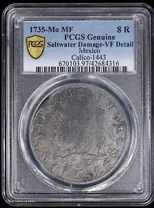 1735-Mo MF 8R メキシコ シルバー ピラー ドル PCGS VF 詳細 |キャリコ-1443 |シーサル
