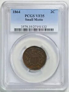 1864 �X���[�� ���b�g�[ 2C 2 �Z���g �s�[�X VF35 PCGS 27151122