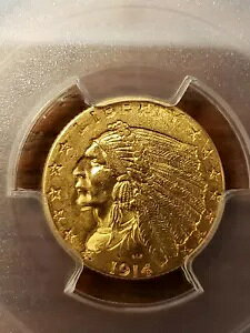 1914-D $2.50 CfBA NH[^[ C[O  - PCGS AU58