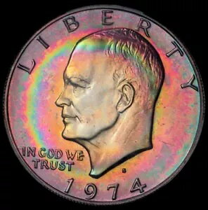 1974 S $1 �A�C�[���n���[�u�A�C�N�v �V���o�[ �_���[ PCGS PR68 ���C���{�[ �g�[�� �����X�^�[ �J���[