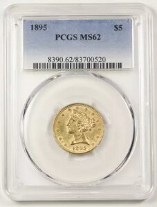 AJ (US) 1895 $5 oeB wbh n[t C[O  PCGS MS62 UNC/BU