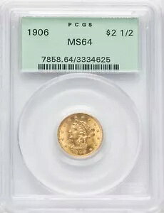 1906 ���o�e�B�w�b�h 2.5 �h�� �N�H�[�^�[ �C�[�O�� �S�[���h PCGS MS64 OGH