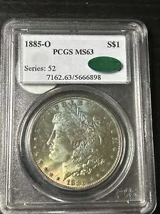 1885-O ���[�K�� �V���o�[ �_���[ PCGS MS63 CAC �X�e�b�J�[�t�� - �����X�^�[ �g�i�[