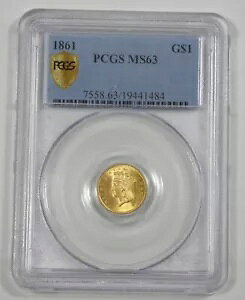 1861 �C���f�B�A�� �v�����Z�X �w�b�h Ty-3 �S�[���h $1 �F�� PCGS �Z�L���A �v���X MS 63