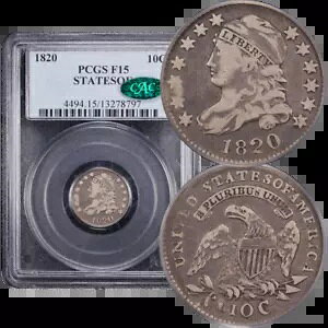 1820 Lbvh oXg _C (10c) STATESOF PCGS F15 CAC
