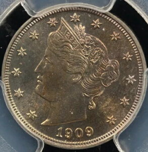 1909 5c �v���[�t ���o�e�B �j�b�P�� PCGS ����� CAC PR 66