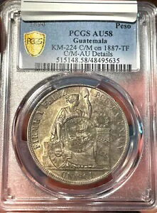 1894 y\ PCGS AU58 OAe} KM-224 C/M on 1887 -TF C/M-AU ڍ RC