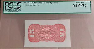 1864-9 FR-1274 SP 15c US ʉ obN Tv PCGS NEW 63 PPQ L
