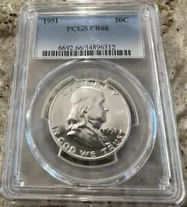 1951 �v���[�t �t�����N���� �n�[�t�_���[ PCGS PR66 ??�u���X�g �z���C�g??�f���炵���R�C��??