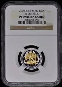 2009 IS.OF MAN oC^ 1/4A NGC PR69DCAM