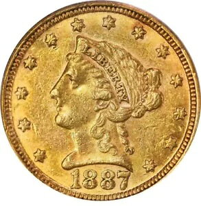 1887 PCGS AU50 �킸�� 6,150 ��������܂����B�S�O���[�h217�|�b�v�I OGH �N�H�[�^�[ �C�[�O�� $2.50