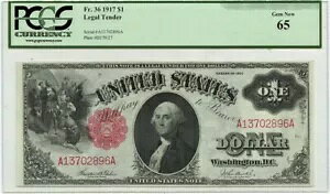 1917 �N $1 �@��ʉݎ��� PCGS �ʉ� FR#36 GEM 65