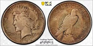 1921 P PCGS MS62 �n�C�����[�t �s�[�X �V���o�[ �_���[