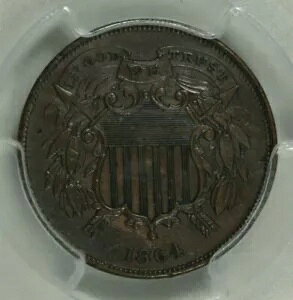 1864 年 2 セント.02. PCGS正規品です。ダメージ。オーストラリアの詳細。 SMモットー。