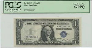 1935A $1 �V���o�[ �T�[�g FR#1608* PCGS 67 Superb Gem PPQ �X�^�[ POP3