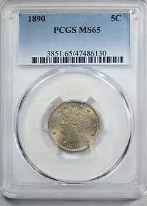 1890 oeB V jbP 5C PCGS MS65