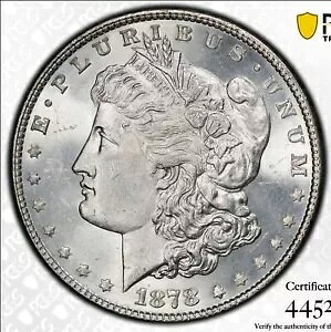 1878 P 8TF ���[�K�� �V���o�[ �_���[�APCGS MS63 & CAC �u���X�g �z���C�g�A8 �e�[�� �t�F�U�[