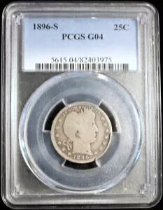 1896-S 25C US Barber Vo[ NH[^[ - PCGS G04