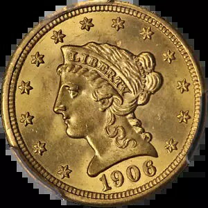 1906 ���o�e�B �S�[���h $2.50 PCGS MS64 �ɏ�̃A�C�A�s�[�� �X�g�����O�X�g���C�N