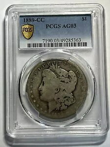 1889-CC ���[�K�� �V���o�[ �_���[ PCGS AG03 �L�[ �f�[�g �J�[�\�� �j�[�X���ʃO���[�h