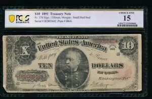 AC Fr 370 1891 $10 �����ȃR�C������ PCGS 15 �R�����g
