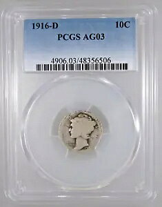 1916-D �}�[�L�����[ �_�C�� AG-03 PCGS �F��