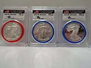 3 RC Zbg 2018 W&SProof/Burnished/MintStat ASE'S PCGS 70 Mercanti Mint Engraver