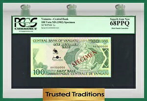 TT PK 1s 1982 VANUATU ??100 VATU �u�����O�S�b�h ���~ �X�^�i�b�v�v PCGS 68 PPQ �����A�I