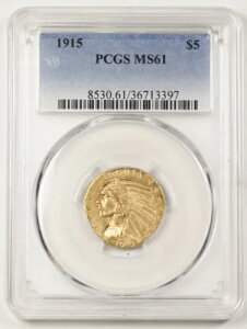 US 1915 (P) $5 CfBA wbh  PCGS MS61 UNC/BU tBftBA