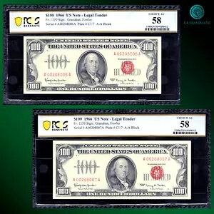FR.1550 1966 N $100 @ʉݎDAubhV[vAAPCGS 58ASN00208006