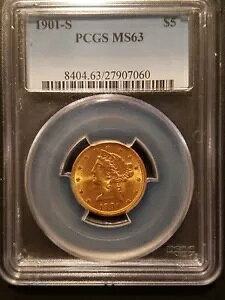 1901-S $5.00 n[tC[O * PCGS MS63