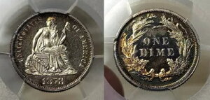 1878 v[t JI V[ebh oeB _C 10c PCGS PR 63 CAM