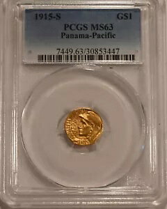 1915 S �p�i�} �p�V�t�B�b�N PAN PAC �S�[���h 1 �h�� $1 PCGS MS63 ������