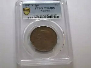 �I�[�X�g�����A 1947 �N�B�p�[�X �y�j�[ �O���[�h PCGS MS63 BN Choice �����ʃR�C�� Cert73