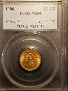1906 N $2.50 NH[^[ C[O  * PCGS MS64 * 킸 176,330 ̒