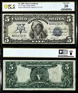 Fr 277 1899 $5 �V���o�[ �ؖ��� �`�[�t�m�[�g PCGS ���ɍׂ��� 20