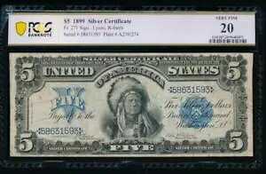 AC Fr 271 1899 $5 �V���o�[�ؖ��� PCGS 20 �`�[�t�m�[�g