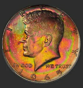 1965 �P�l�f�B �n�[�t�_���[ PCGS AU58 �l�I���J���[���F���C���{�[�������X�^�[�R�C��