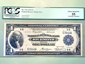 1918 N $1 b`hAMs - PCGS 55 Choice AU - Fr. 721 SN